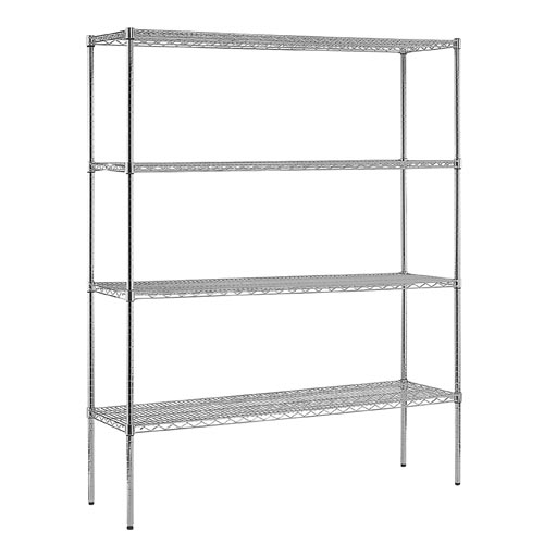 4 Layers Steel Wire Shelf 48inchesx18inchesx72inches Chrome Plated