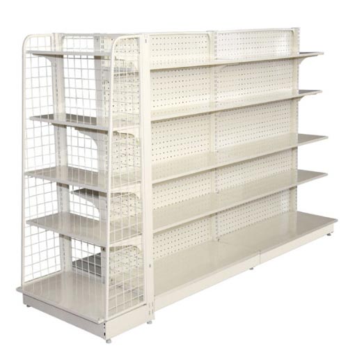 Supermarket shelves with hole backpanel