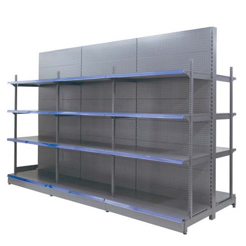 Heavy duty pegboard shelving for supermarket