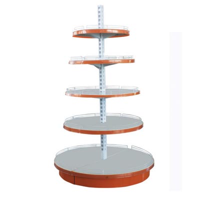 5 shelves circular style metal shelves