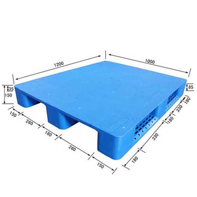 Single Sided Flat Top Plastic Pallet 1200x1000x150mm