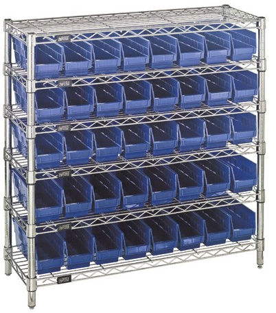 wire shelving plastic bin